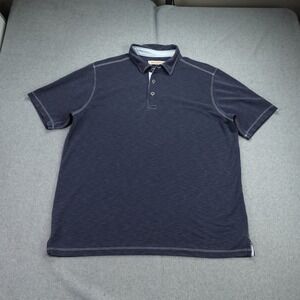 Tommy Bahama Polo Shirt Mens XL Navy Blue Modal‎ Blend Casual Coastal 11901